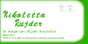 nikoletta rujder business card